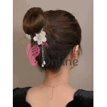 Accesoriu tip banana pentru prins parul din metal PZS050BB - Auriu cu cristale si perle Accesoriu tip banana pentru prins parul din metal PZS050BB - Auriu cu cristale si perle